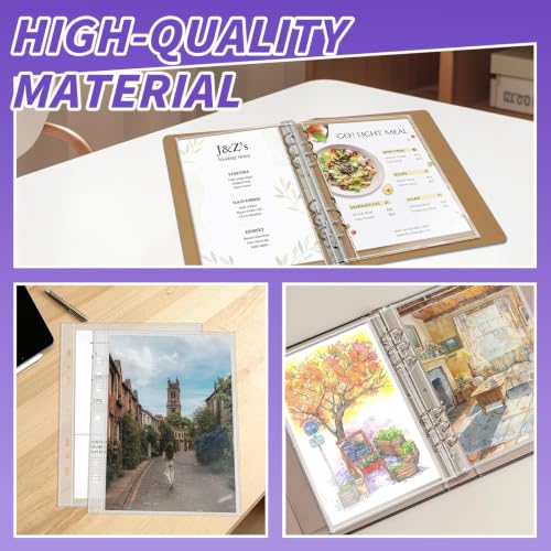 VOKOY 200 Pack 5.5x8.5 Inch Sheet Protectors for 3 or 6 Ring A5 Binder, Half Letter Size 7 Holes Mini Heavy-Duty Sheet Protector Sleeves Crystal Clear Playbill Binder Pockets - size: 5.5x8.5 Inch-1 Pocket, style: 200 Pack