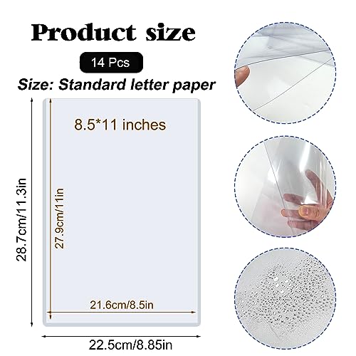 Rainmae 14 Pack 8.5" x 11" Rigid Print Protectors, Clear Waterproof Hard Plastic Page Sheet Protectors, Paper Sleeves Photo Plastic Sleeves Document Holder Birth Certificate Protector - color: 8.5*11in (14pcs)
