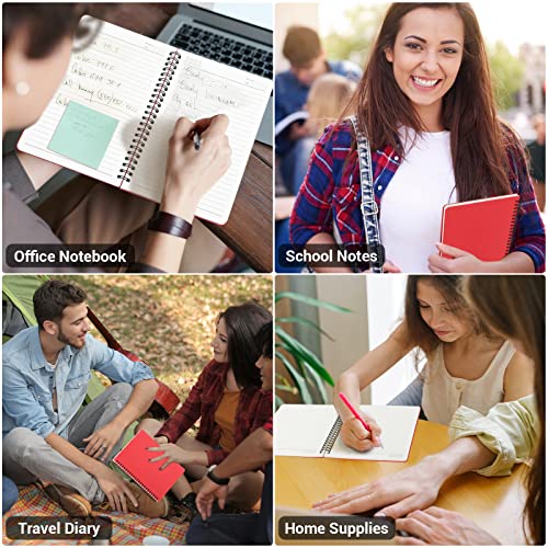 EUSOAR Spiral Lined Notebook, A5 3packs 5.5"X8.3" 120 Pages Lined Travel Writing Journal, Memo Notepad Sketchbook, Students College Office Business Subject Diary Ruled Spiral Book Journal-Red Cover - color: Red, size: 3 Packs