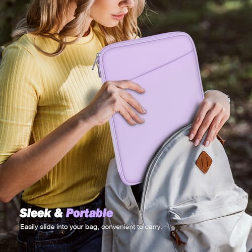 MoKo 9-11 Inch Tablet Sleeve Bag Carrying Case with Accessory Pocket | Fits iPad Air 11-inch M4, iPad Pro 11-inch M5, iPad A16 11-inch, iPad 10/9/8/7th and Tab S9/S8 11-inch, Lilac - color: Lilac, size: 9-11 Inch