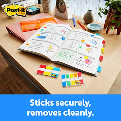 Post-it Tabs, 625 in Solid, Aqua, Lime, Yellow, Red, 10/Color, 40/Dispenser (676-ALYR) (Pack of 2) - size: 0.4" x 2.8" (Pack of 2)