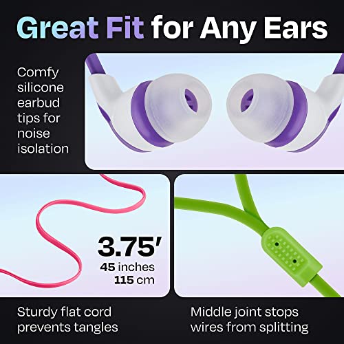 JustJamz 30x Multipack | Bulk Earbuds with Microphone, for Schools, Classroom, Libraries, Museums, etc., Wired in-Ear Earphones with Mic for Kids, Teenagers & Adults, Affordable Bulk Headphones