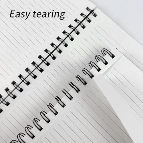 Lined Spiral Notebook A4 Large Black Journal 8.5" x 11"-4 Pack 7mm College Ruled Hardcover Notebooks 160 Pages 100GSM Thick Paper for Note Taking School Office Supplies - style: Lined