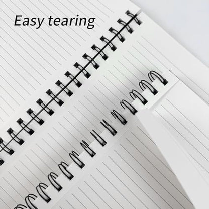 Lined Spiral Notebook A4 Large Black Journal 8.5" x 11"-4 Pack 7mm College Ruled Hardcover Notebooks 160 Pages 100GSM Thick Paper for Note Taking School Office Supplies - style: Lined