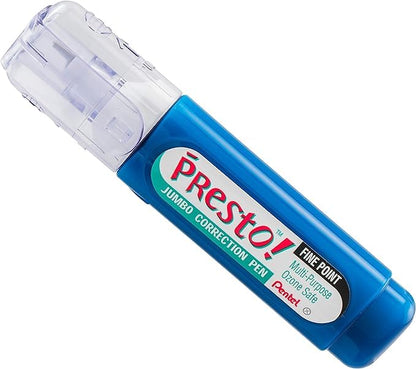 Pentel Presto! Jumbo Correction Pen, Fine Point, Metal Tip, White, 12 ml/0.4 fl.oz. 2 Pack (ZL31WBP-K6) - size: 1 Count (Pack of 2)