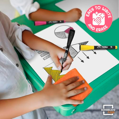 SCRIBBLEDO Small Grid Dry Erase Sheets 9”x12” Math Practice Small White Board Sheets Math Manipulatives Quad Graph Whiteboard Sheets Math Supplies Homeschool Teacher Students Classroom Pack of 10
