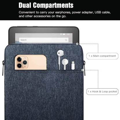 TiMOVO 8-9 Inch Tablet Sleeve with Pockets, Space Gray | Fit iPad mini 7 (A17 Pro, 2024) / mini 6 (8.3", 2021) / 5/4/3/2/1, Portable Protective Carrying Bag Case - color: Space Gray, size: 8-9 Inch