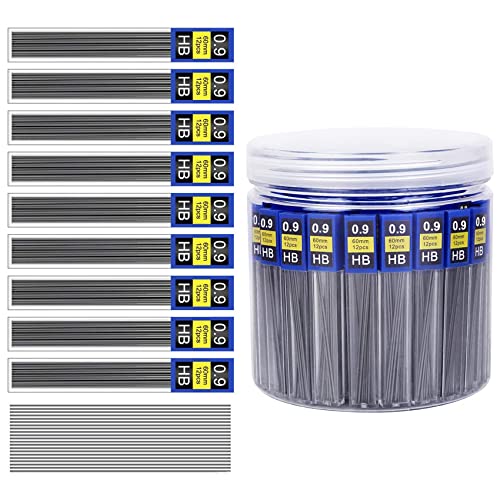 Morepack 720 Pieces 0.9 mm Lead Refills for Mechanical Pencils,0.9 mm HB, Smooth Break Resistant Mechanical Pencil Lead - style: 0.9 mm