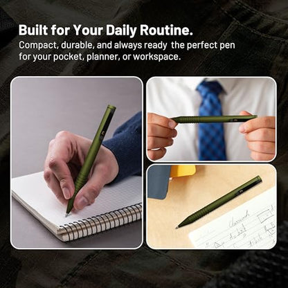 Everyman OD Green Super Matte Mini Twist Gel Pen | Compact Refillable 0.7mm Gel Pen with Twist Mechanism | Durable Metal EDC Writing Tool for Travel, Office, Work & Gifting - color: OD Green, style: Mini Twist
