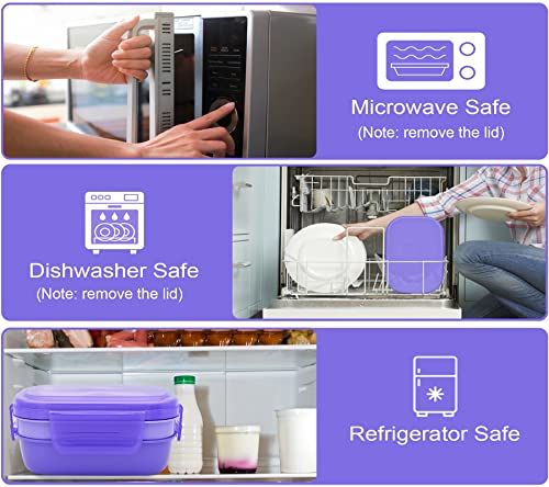 JBGOYON Leakproof Bento Box & Insulated Lunch Bag Set, 4-Piece, Purple | 6-hour thermal retention, includes nested knife fork spoon, 2 reusable snack pouches, designed for adults and kids - color: Purple Set