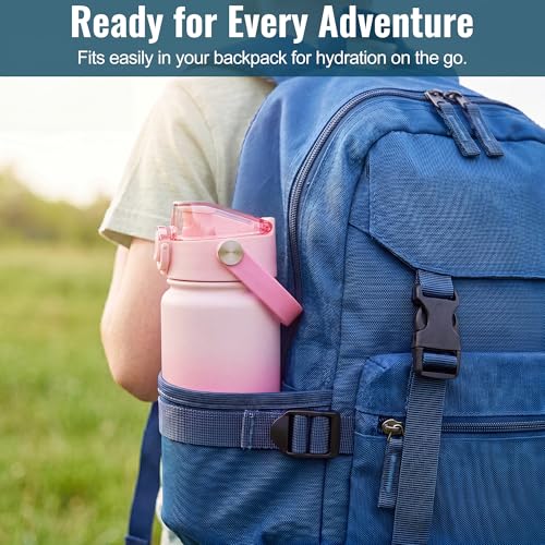 OLDLEY 18oz Insulated Water Bottle with 2-in-1 Straw & Chug Lid, Leakproof Stainless Steel Bottle, Cup Holder Friendly Vacuum Water Bottle for Travel, and School,Blush Ombre - color: Blush Ombre