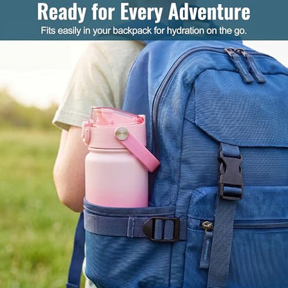 OLDLEY 18oz Insulated Water Bottle with 2-in-1 Straw & Chug Lid, Leakproof Stainless Steel Bottle, Cup Holder Friendly Vacuum Water Bottle for Travel, and School,Blush Ombre - color: Blush Ombre