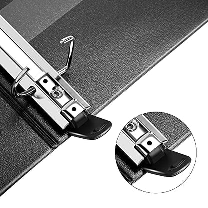 Amazon Basics 5 inch Heavy Duty D-Ring 3 Ring Binder, Customizable View Cover, Extra Durable, Black, 2-Pack - size: 2-Pack, style: 5-inch