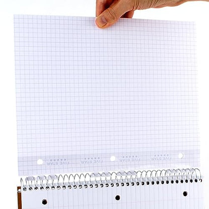 Five Star Reinforced Insertable Graph Ruled Notebook Paper, 6 Pack, White, 8.5 x 11, 75 Sheets per Pack - size: 6 Pack