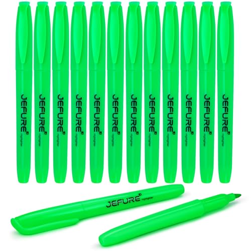 12 Pcs Highlighters, Chisel Tip, Green Bible Highlighters Bulk - Quick Dry, Ideal for Studying, Note-Taking, School, College, Office, Teacher & Student Supplies - color: Green, size: 1 Count (Pack of 12)
