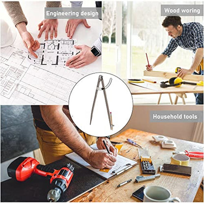 16 inch Compass for Geometry, Compass for Woodworking, Precision Woodworking Compass with Wing Divider and Pencil Holder, Large Compass for Geometry, Woodworking Compass, Drafting, Drawing Compass - size: 16in