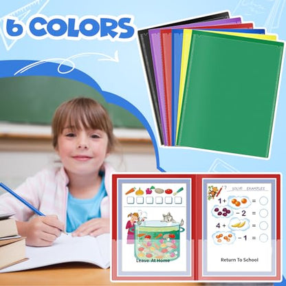 36 Pcs Parent Teacher Communication Folder with Clear Front Pocket, 2 Pocket Home School Folders Take Home Homework Folder for Students Classroom (36, Blue) - color: Blue