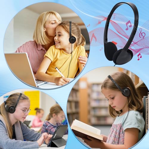 USB C Kids Headphones Bulk 25 Pack for School Classroom,Wired | On-Ear USB Type C Headphones for Boys Girls Students Tablet Travel Computer Smartphones Testing (Black)
