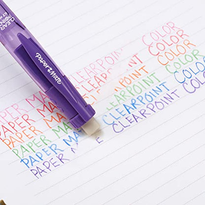 Paper Mate Clearpoint Mechanical Pencils, 0.7mm Color Lead, Erasable, Refillable, 6 Count - Vibrant Colors, Comfortable Grip, Fun Office Supplies