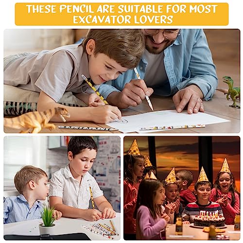 Teling 48 Pcs Construction Party Favors Fun Pencils in Bulk with Eraser for Theme Birthday Supplies Wooden Number 2 Graphite Pencils for Students Back to School Gifts Classroom - style: Construction Theme