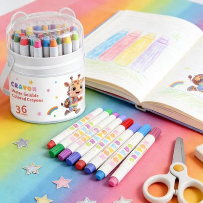 Twist Crayons for Kids 36 Pieces Safe Multifunctional Washable Easy-Grip | Kids Crayons Coloring Supplies for Prechoolers Kindergarten Students Boys Girls Children Teen Daughter