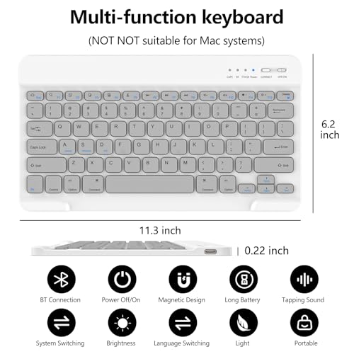 aMZCaSE for iPad Pro 13 inch Case with Keyboard (M5/M4) 2025/2024, for iPad Pro 13 Keyboard with Magnetic Detachable Folio Slim Cover, Smart Sleep/Wake, Pencil Holder, Gray - color: Gray