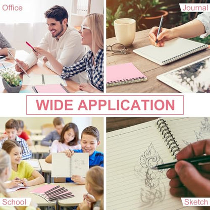 Yahenda 18 Pcs Spiral Notebooks Bulk, A5 8.3 x 5.5 Inch College Ruled Lined Notebooks, 100 Pages Soft Cover Journals for Students Classroom Office Back to School Supplies (Pink) - color: Pink