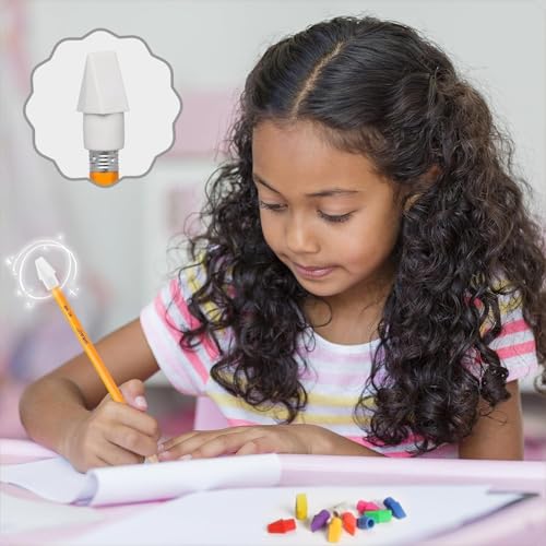 20 Pcs White Pencil Cap Erasers, Soft Smudge-Free Pencil Topper Erasers for Students and Office Supplies