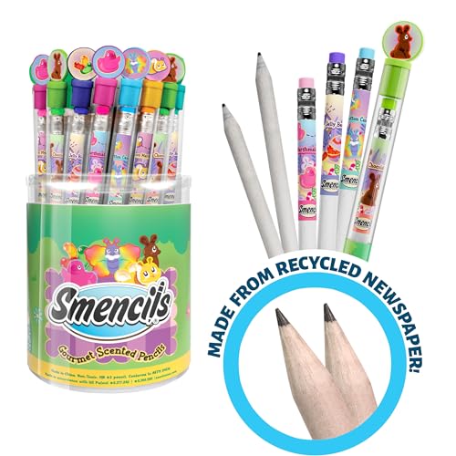 Spring Smencils Cylinder - HB #2 Patented Gourmet Scented Pencils, 50 Count - Gifts for Kids, Classroom Rewards, Party Favors, Easter day - color: Spring