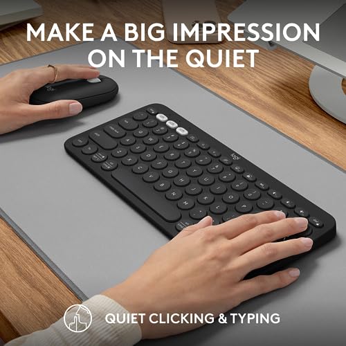 Logitech Pebble 2 Combo Wireless Keyboard and Mouse, Portable - Black | Quiet, portable, customizable, Logi Bolt, Easy-Switch, compatible with macOS, iPadOS, and Chrome - color: Black