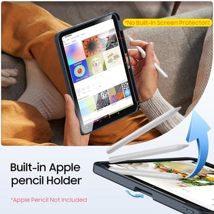 Fintie Shockproof Case for iPad (A16) 11th Generation 11 Inch (2025), iPad 10th Generation 10.9 Inch (2022) - [Built-in Pencil Holder] Slim Frosted Protective Cover with Multi-Angle Kickstand, Black - color: Black