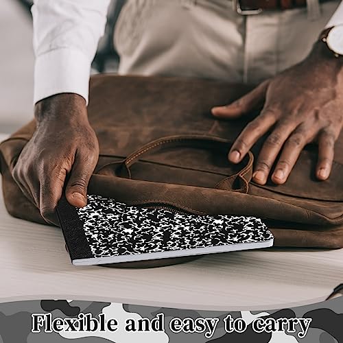 Seajan 20 Pack Composition Notebooks, Wide Ruled Paper, 7-1/2" x 9-3/4" Marble Hard Covers, 60 Sheets, Composition Notebooks Bulk for Students Back to School Adults Office Supplies(Black) - color: Black