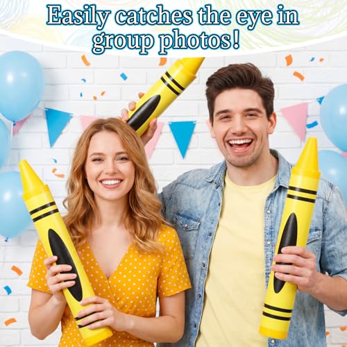 Gersoniel Yellow 15" Giant Crayon, Jumbo Non-Toxic Coloring Crayon for Back to School, Large Art Projects & Festival Art Events, Draw on Paper & Walls - color: Yellow