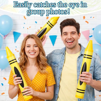 Gersoniel Yellow 15" Giant Crayon, Jumbo Non-Toxic Coloring Crayon for Back to School, Large Art Projects & Festival Art Events, Draw on Paper & Walls - color: Yellow