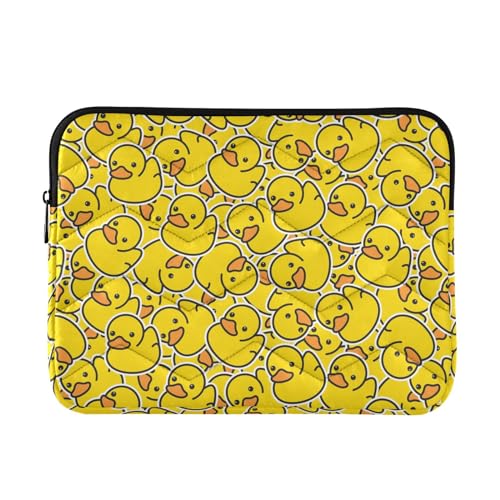SLENDER Cute Laptop Sleeve - 13 inch DAZZLING YELLOW Duck Design Tablet Bag - Waterproof WOMEN'S/MEN'S Laptop Accessories - color: Cartoon Yellow Duck