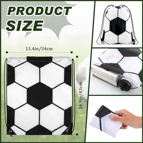 2 Pcs Soccer Water Bottle 24 oz Soccer Reusable Water Bottles with Drawstring Bag Gifts for Boys Players Sport Party Favors Cycling Traveling Outdoor Accessories