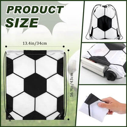 2 Pcs Soccer Water Bottle 24 oz Soccer Reusable Water Bottles with Drawstring Bag Gifts for Boys Players Sport Party Favors Cycling Traveling Outdoor Accessories