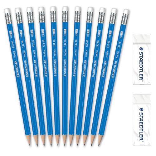STAEDTLER Norica #2 HB Pencils Class Pack with Erasers, 500-Count School Supplies Set, Break-Resistant Lead, Pre-Sharpened Bulk Pack, PVC-Free Erasers