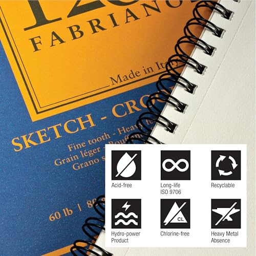 Fabriano 1264 Sketch Pad, 18" x 24", Glue Bound, 60 lb., 3-Pack