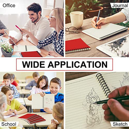 Yahenda 18 Pcs Spiral Notebooks Bulk, A5 8.3 x 5.5 Inch College Ruled Lined Notebooks, 100 Pages Soft Cover Journals for Students Classroom Office Back to School Supplies (Red) - color: Red