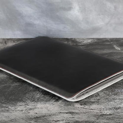 Casemade Real Leather Laptop Sleeve for MacBook Pro & Air Fits 13, 14, 15 & 16 Inch - Genuine Full Grain Leather with Soft Wool Lining (13 inch - MacBook Air M1/M2/M3/M4/M5, Pro 2016-2024, Neo 2026) - color: Black, size: 13” Pro, Air (M1-M5), Neo