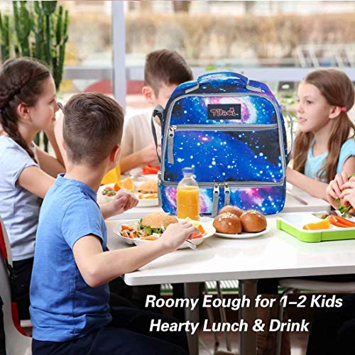 Tilami Rolling Backpack 19 inch with Lunch Bag Wheeled Laptop Backpack, Galaxy - color: Galaxy