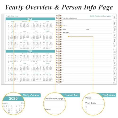 Daily Planner 2026-2027 Full Page Per Day- 2026-2027 Daily & Monthly Planner from July 2026 to June 2027, Day Planner 2026-27 with 12 Months Tabs, 8.5" x 11", Pink Flowers - color: Pink Flowers, size: 8.5" x 11"