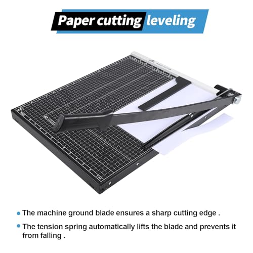 ISDIR Guillotine Paper Cutter 18" with Integrated Pressure Bar – Heavy Duty Metal Base, 15 sheet Capacity, Magnetic Guide & Safety Guard – Precision Trimmer for Cardstock, Crafts, DIY, Photos & Office - color: 18"black