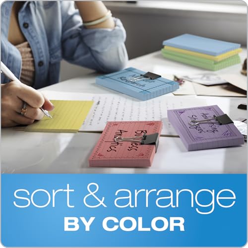 Oxford Ruled Color Index Cards, 3" x 5", Canary, 100 Per Pack (7321 CAN) - size: 100 Count (Pack of 1)