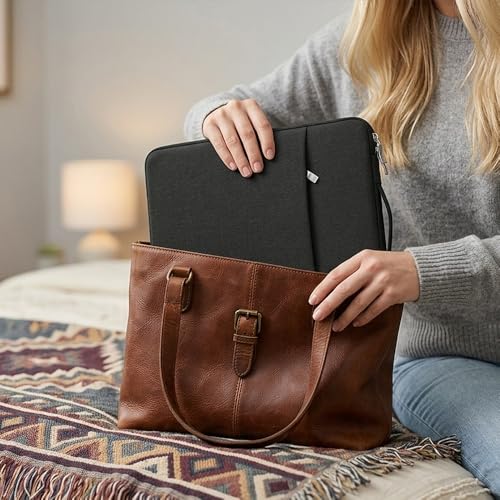 13-Inch Laptop Sleeve Case for 2026 MacBook Neo 13 Inch with A18 Pro Chip (A3404) & MacBook Air 13.6" with Separate Zippered Pocket and Sturdy Fabric Handle Carrying Canvas Bag Accessories (Black) - color: Black