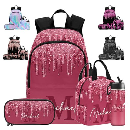 MyPupSocks Personalized School Backpack for Girls Custom Girls Casual Daypacks Lunch Tote Bag Customized Travel Book Bag with Name Knapsack Schoolbag for Teens Kids College - color: Multi 10