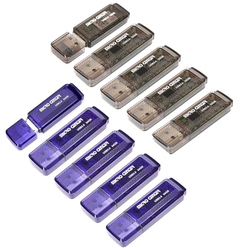 Micro Center SuperSpeed 5 Pack 64GB and 5 Pack 32GB USB 3.0 Flash Drive | High Transfer Speed, 10X Faster than USB 2.0 USB Drive, LED Light Indicator, Type-A, Data Storage and Backup - color: 5 Pack 64GB+5 Pack 32GB