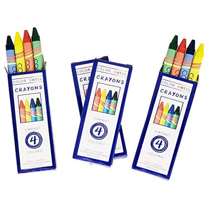 Color Swell Bulk Crayons, 4 Crayon Colors Per Pack, 300 Packs (1200 Total) - size: 300 Packs / 1200 Crayons