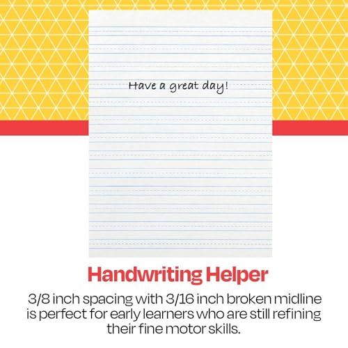 School Smart-85353 Skip-A-Line Ruled Writing Paper, 3/8 Inch Ruled Short Way, 8 x 10-1/2 Inches, White, Pack of 500 - size: 8" x 10.5" - 3/8" Ruled